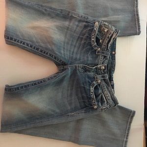 Miss  Me Light Denim Bootcut Jeans Womens Size 27 Rhinestone Embellished Jeans